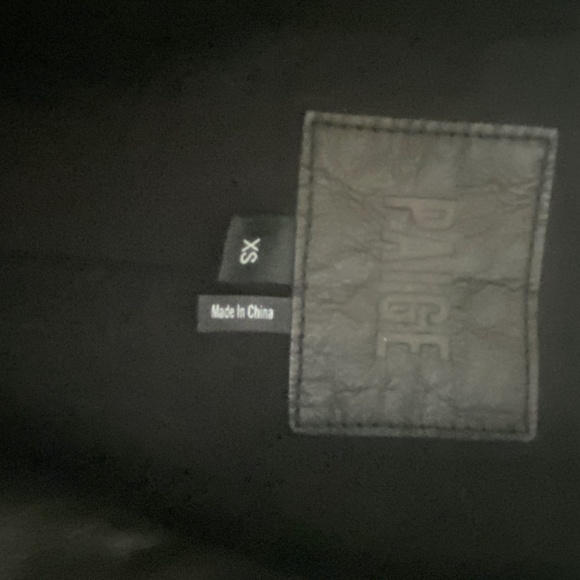 PAIGE black leather biker jacket, xs - Picture 2 of 8